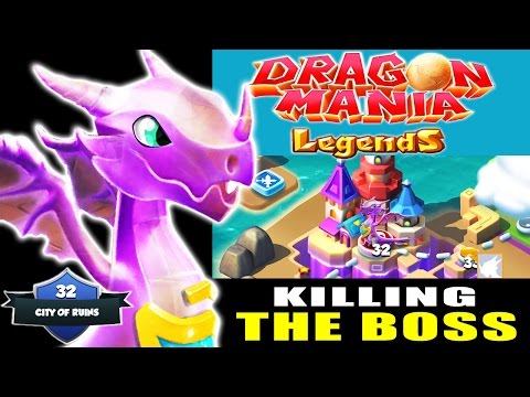 Dragon Mania Legends : Defeating Boss Sludge Dragon using Poison at the City of Ruins (Quest 32)
