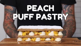 Peach Napoloeon - Peach Mille Feuille Dessert