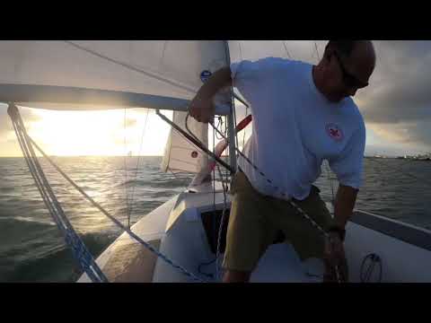 Launching a spinnaker on an Impulse 21