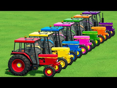 Garage Of Colors ! John Deere Mini Tractors Transport with TRIPLE DECKER! FS22