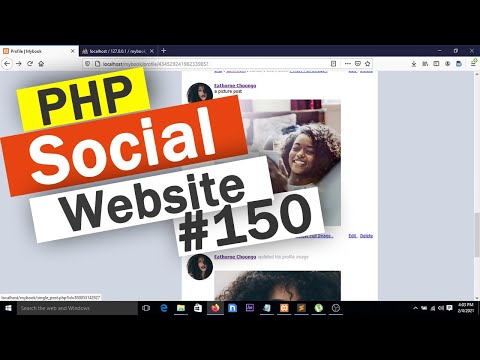 Social Website from scratch Part 8 Profile Page Top Bar | PHP | HTML | CSS | MYSQL Database
