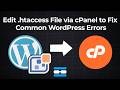 How To Edit Htaccess File Via CPanel To Fix Common WordPress Errors