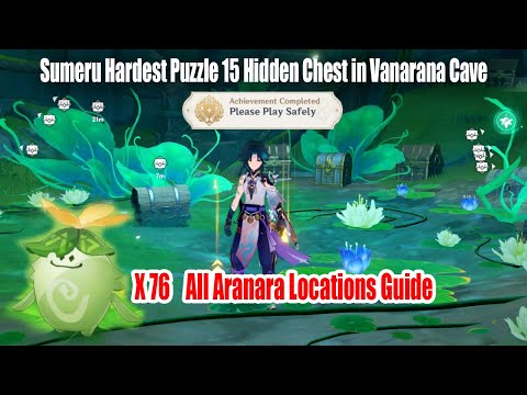 Sumeru Hardest Puzzle 15 Hidden Chest in Vanarana Cave - All 76 Aranara Locations Guide