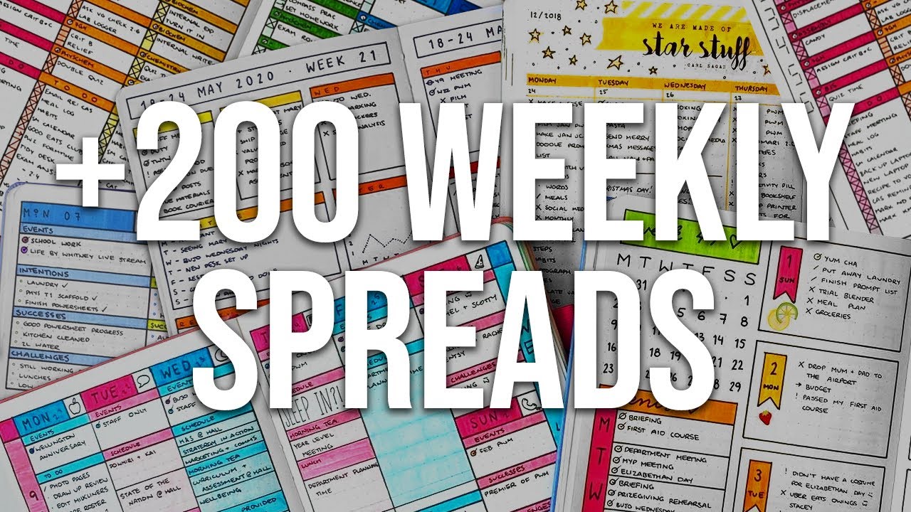 EVERY bullet journal weekly spread I've used 💜