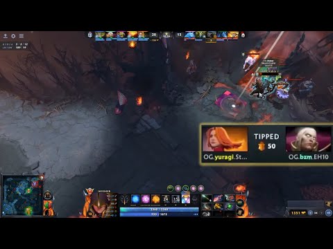 Yuragi tips bzm after he killed Otaker's NP at base with Sunstrike (with bzm's perspective)
