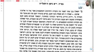 כי ישאלך תשלח - שיעור ראשון