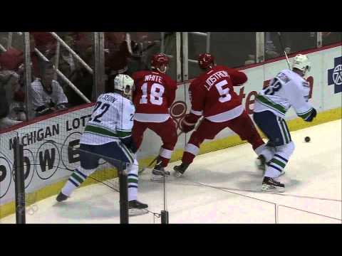 Canucks at Wings - Daniel Sedin 1-1 Goal - 02.23.12 - HD
