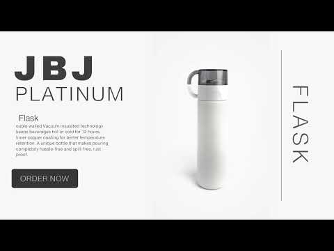 J B J Platinum flask insulated white and black 500 ml
