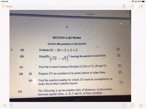 Zimsec maths Nov 2020 paper 2 number 1 and 2