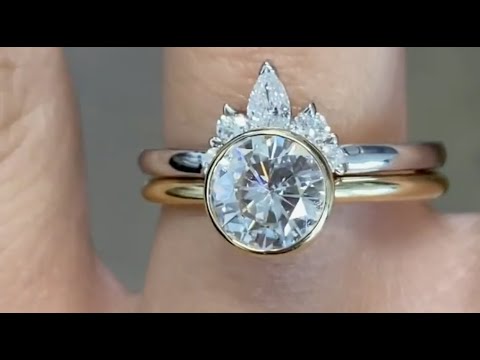 Katie & Laxmie - Stunning Diamond Highlighting Platinum & Gold Wedding Ring Set