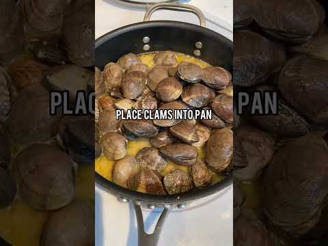 Delicious garlicky, buttery, white wine steamed clams - so easy to make at home #cookingvideos