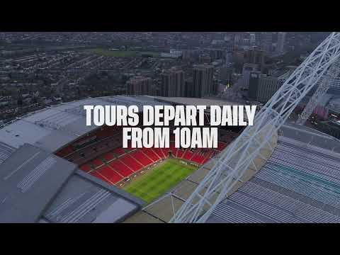 Wembley Stadium in London, seen on an official stadium tour