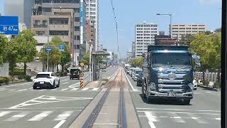 【後面展望】伊予鉄市内電車　6系統　本町六丁目→松山市駅　2025年