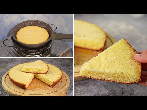 1 Egg Vanilla Cake In Fry Pan | Super Soft Vanilla Sponge Cake | Yummy