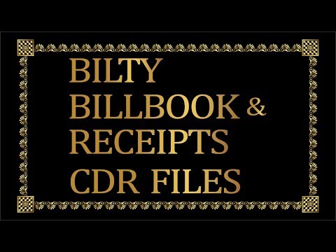 (File 5) Bilty, Bill-Book & Receipts CDR FIles (40+ Designs) Video