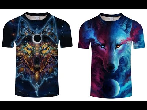 Футболки летние с принтом волка. Красивые сочные яркие
