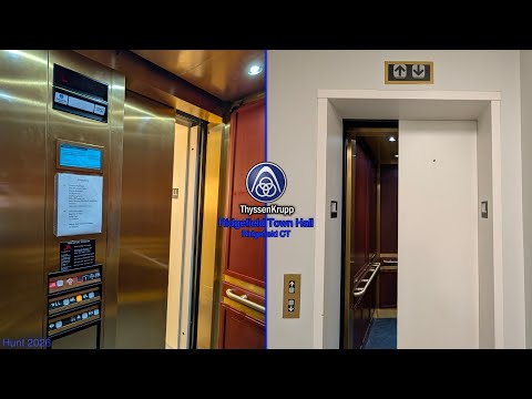 Brass ThyssenKrupp Impulse Hydraulic Elevator | Ridgefield Town Hall, Ridgefield CT