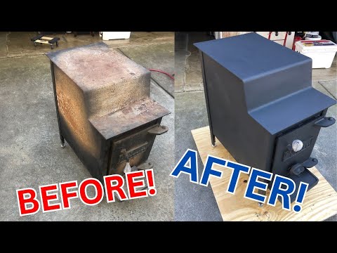 Restoring cast iron wood stove!!  Cheap and Easy, start to finish!!  #diy #restoration #woodstove