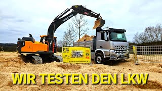 Mercedes-Benz Arocs 4x4 und EC160E Volvo Bagger im Test 1:14