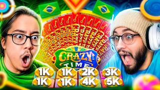 JOGAMOS O *NOVO* CRAZY TIME BRASILEIRO EXCLUSIVO E TIVEMOS UMA FORRA INSANA!!!