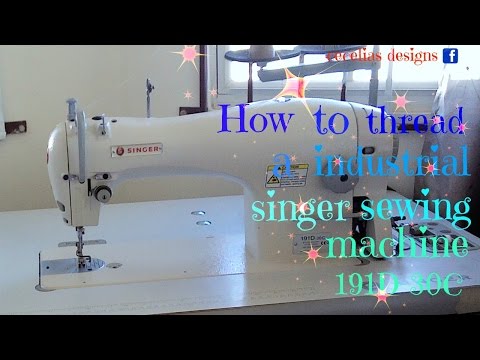 How to thread a industrial Singer sewing machine 191D -30C