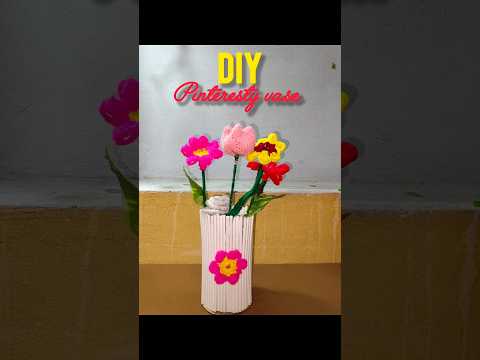 DIY PINTEREST VASE AND CROCHET PATTERN FLOWERS 💐 #DIY #VASE #youtubevideo #crochet #decocraft