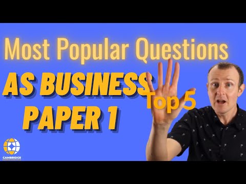 Most Popular Questions AS Business Paper 1 - Cambridge International (CAIE) 9609