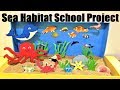sea habitat model making using cardboard and paper | diorama model making | howtofunda
