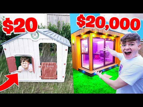 $20 vs $20,000 FORT Survival Challenge (24 HOUR CHALLENGE)