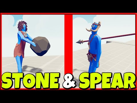 STONE & SPEAR! Spear Thrower and Stoner vs Every Faction 2v1 - TABS Unit Creator Update