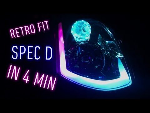 RETRO FIT SPEC D TUNING DRL HEADLIGHTS IN 4 MINUTES
