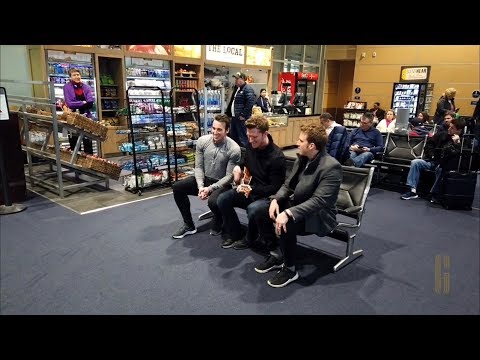 Frustrated, delayed passengers get a surprise by The Gentlemen Trio (GENTRI) in Kansas City Airport