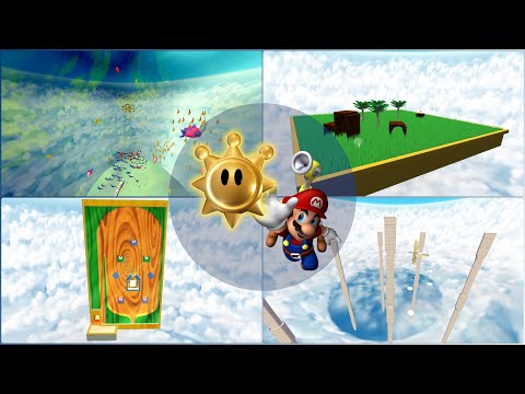 Super Mario Sunshine - All Sky Courses Cinematic Compilation
