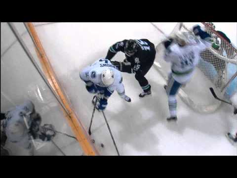 Canucks at Sharks - Alex Burrows 1-0 Goal - 03.10.11 - HD