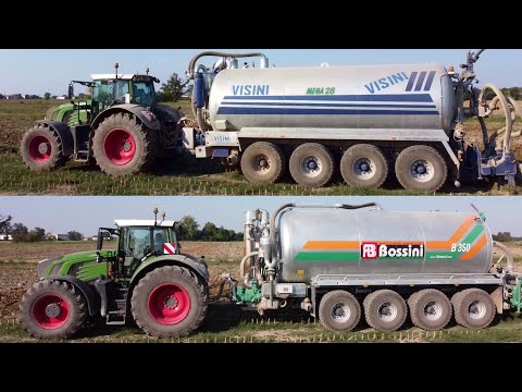 Fendt 930 Vario + Visini CB4 280 & Bossini B4 350 slurry spreaders