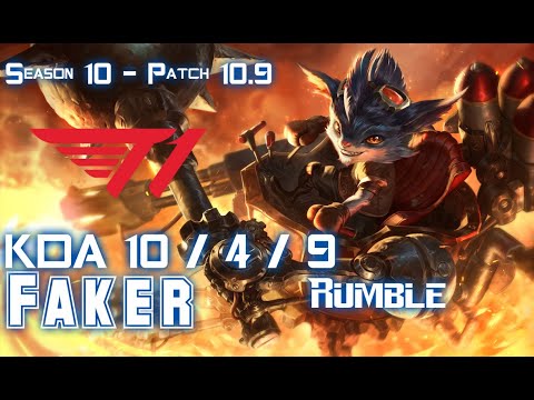 T1 Faker RUMBLE vs RYZE Mid - Patch 10.9 KR Ranked