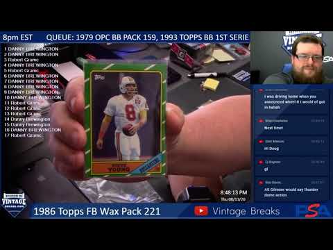 Steve Young rookie card pulled from a 1986 Topps Football pack!