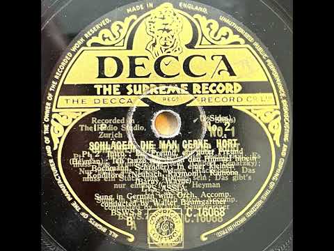 Decca C.16068 | Schläger, Die man gerne, Hört -part 1 & 2 - Lys Assia with Orchestra | Zürich c.1950