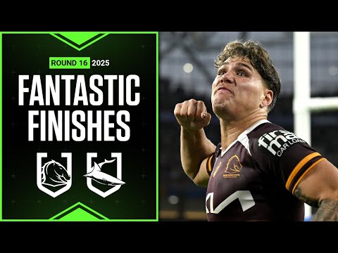 NRL Best finishes of 2025: Broncos v Sharks - Round 16 | Match Highlights | Season Highlights