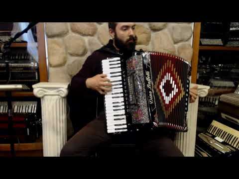 3771 - Black Decorated Dino Baffetti Concerto II Cassotto Piano Accordion LMMM 41 120