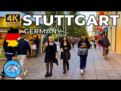 Stuttgart, Germany Walking Tour 4K 60fps - Relaxing Autumn Stroll with Immersive Sound