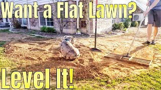 Want a flat lawn?  level yard with topsoil.  How to level your lawn with topsoil