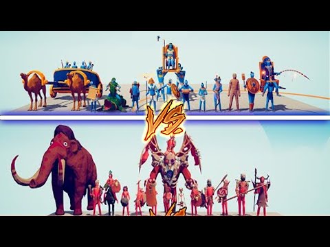 MEGA EGYPT TEAM vs MEGA TRIBAL TEAM - Totally Accurate Battle Simulator TABS LABS #01