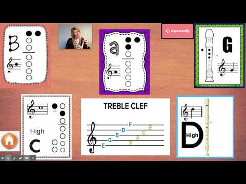 Letters on the Treble Clef for Recorder