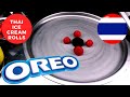 THAI ICE CREAM ROLLS Oreo Strawberry Fastcut Satisfying ASMR