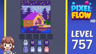 Pixel Flow Level 757 Solution Walkthrough