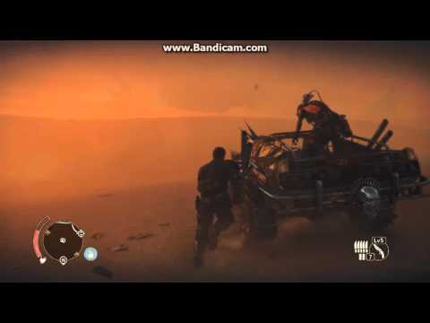 Mad Max heavy armored car in sand shtorm