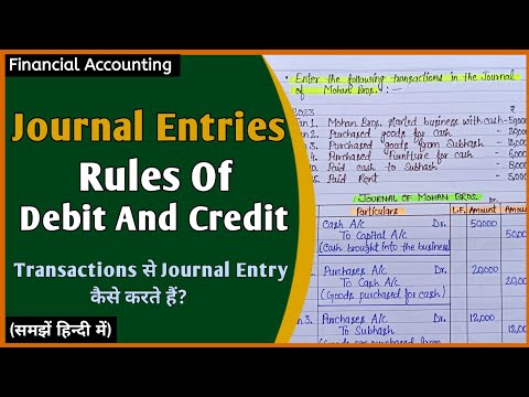 Journal Entries | Rules Of Debit And Credit | Basic Easy Concept In Hindi |