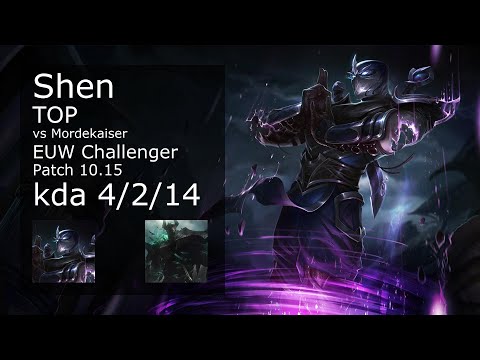 Shen Top vs Mordekaiser - EUW Challenger 4/2/14 Patch 10.15 Gameplay