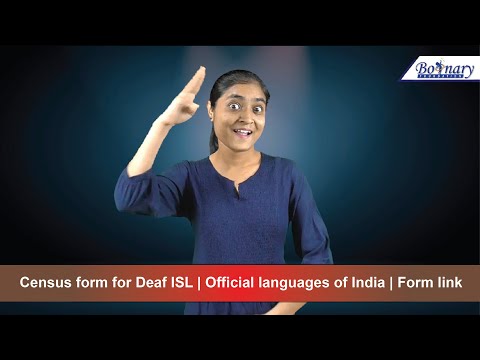 Boonary Foundation | Census form for Deaf ISL | Official languages of India | Form link description.